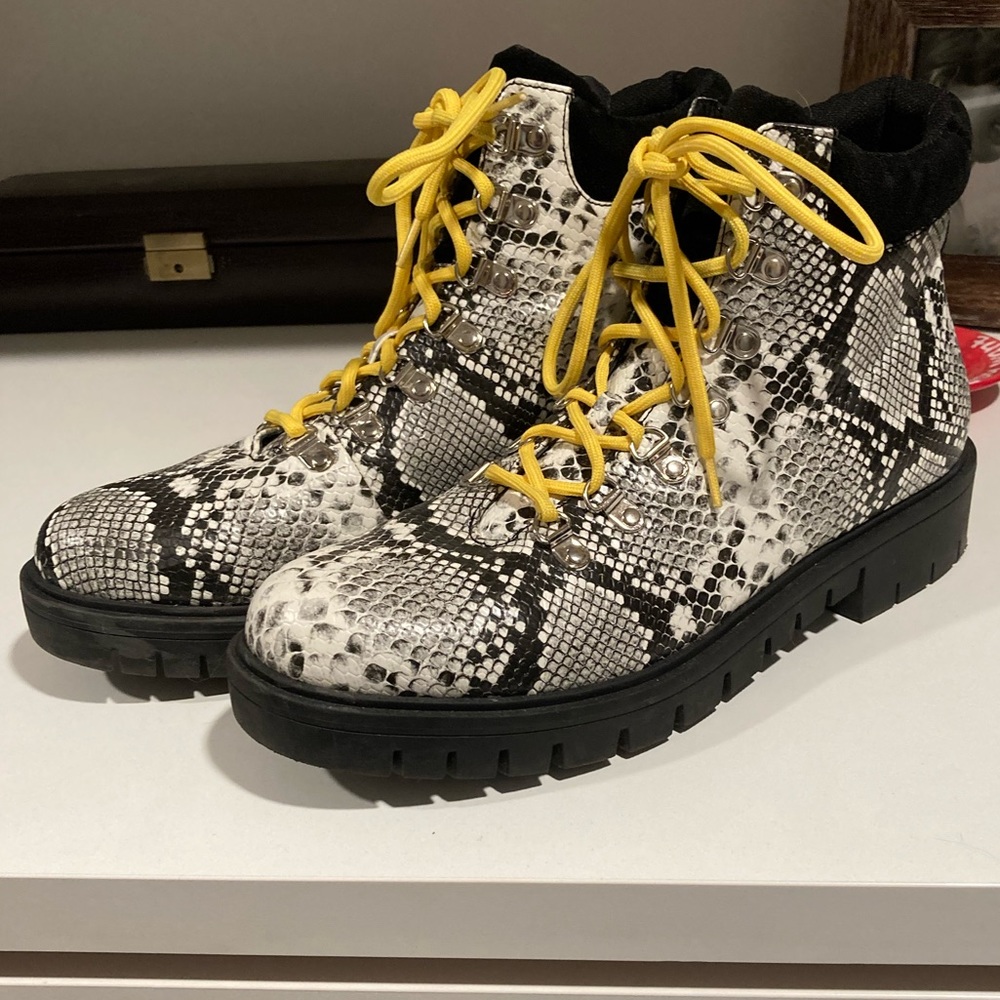 Snake Skin Combat Boots